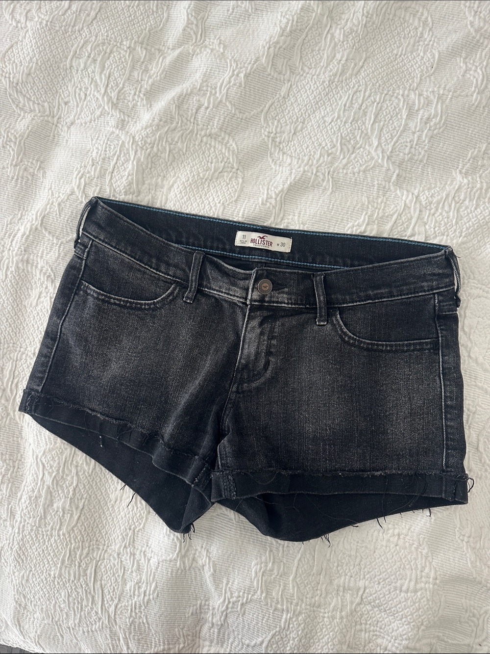 Hollister Women's Black Denim Cutoff Shorts